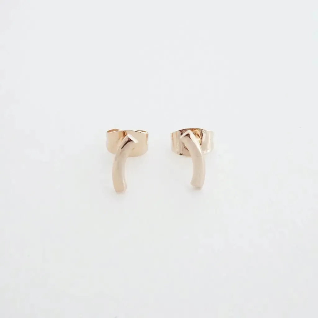 Tiny Arc Stud Earrings - Final Sale