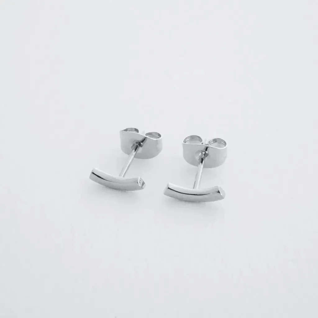 Tiny Arc Stud Earrings - Final Sale