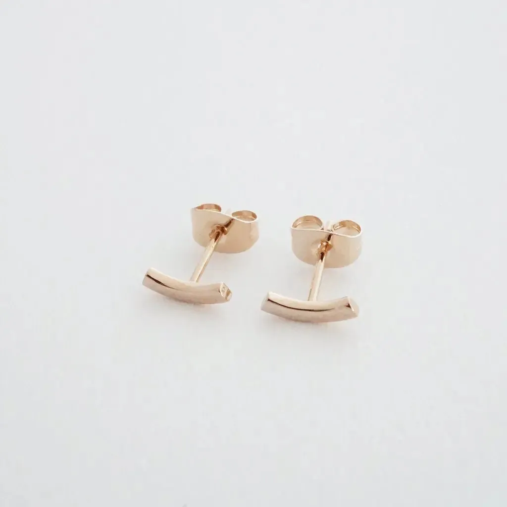 Tiny Arc Stud Earrings - Final Sale