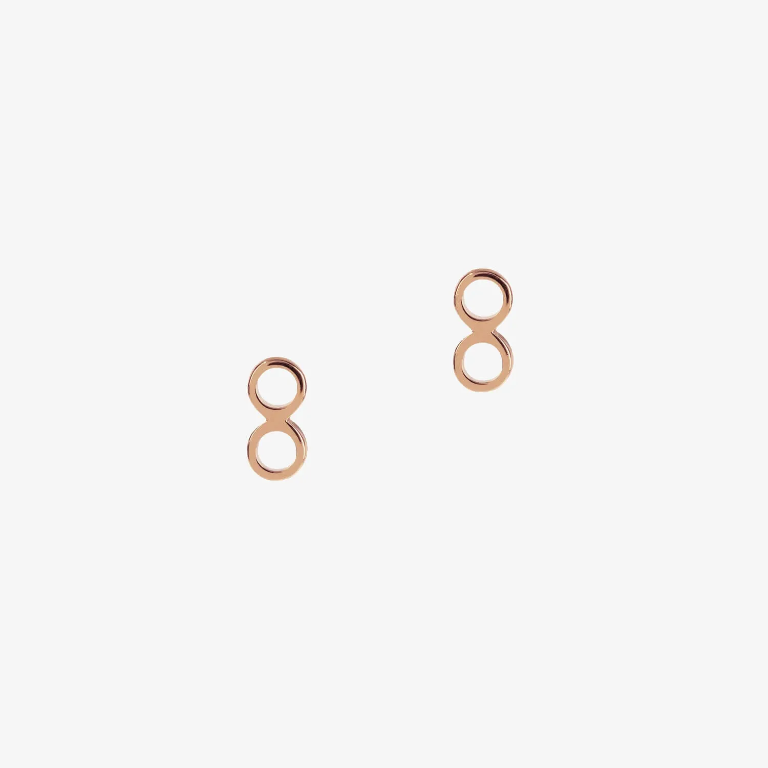 Tiny Double Tube Studs Rose Gold