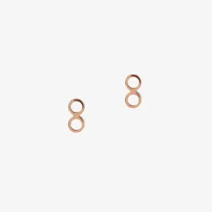 Tiny Double Tube Studs Rose Gold