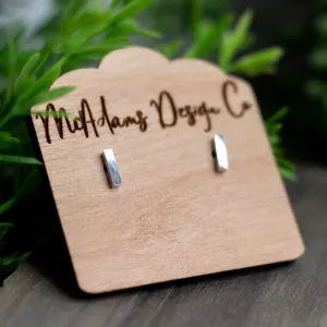Tiny Silver Bar Studs