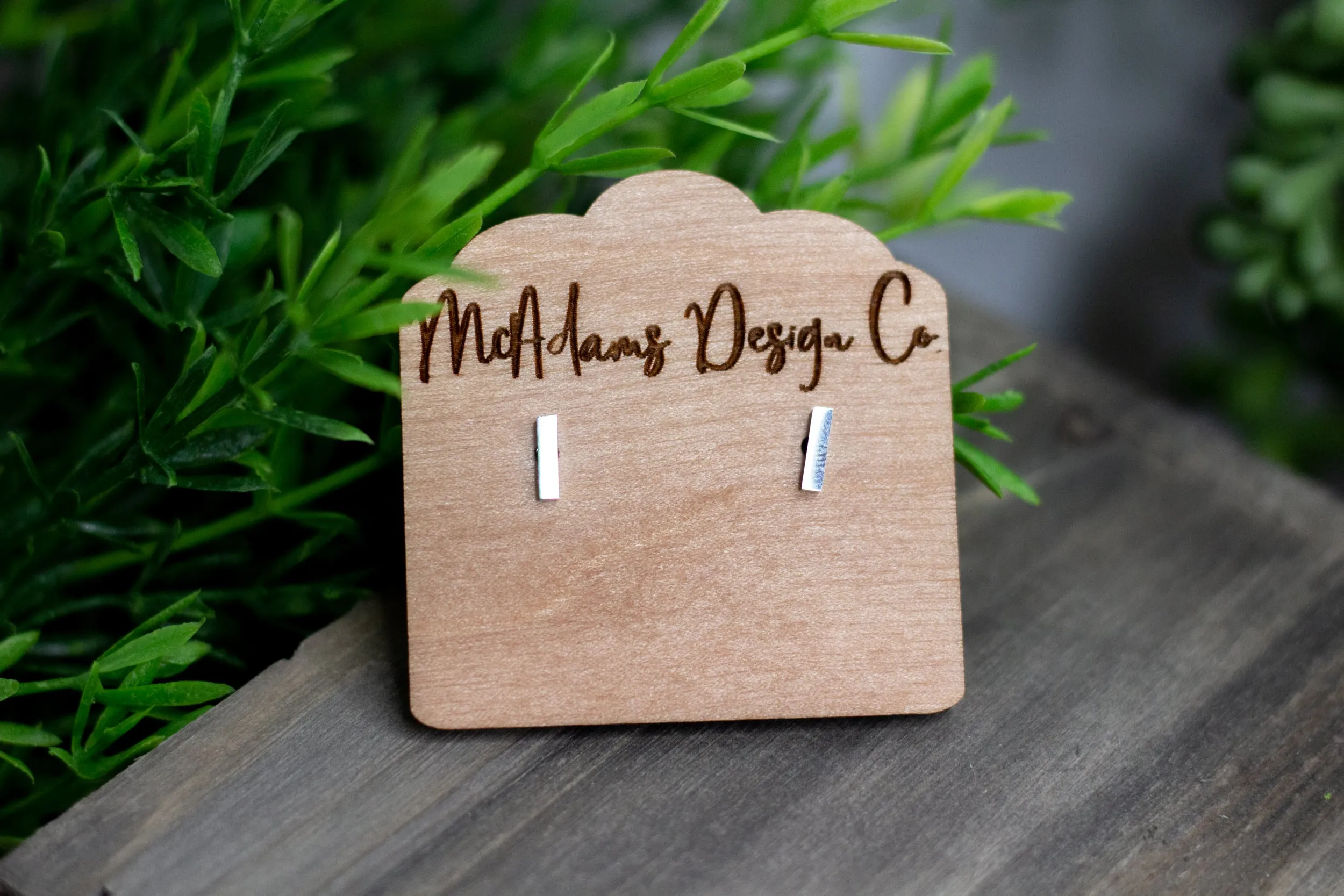 Tiny Silver Bar Studs