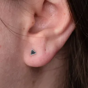 Tiny Silver Triangle Studs