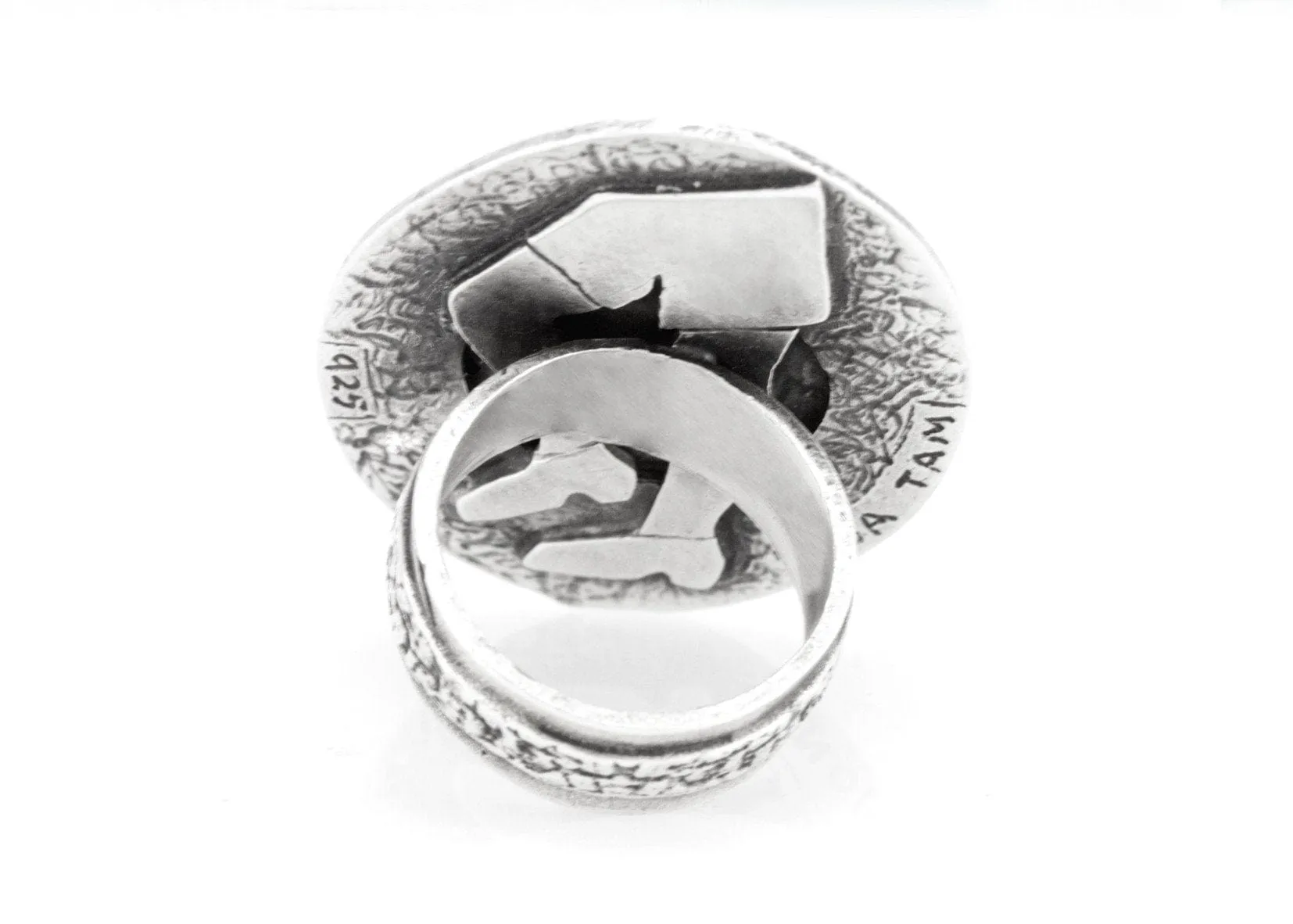 Treble Klef Musical Coin Medallion Clock Ring