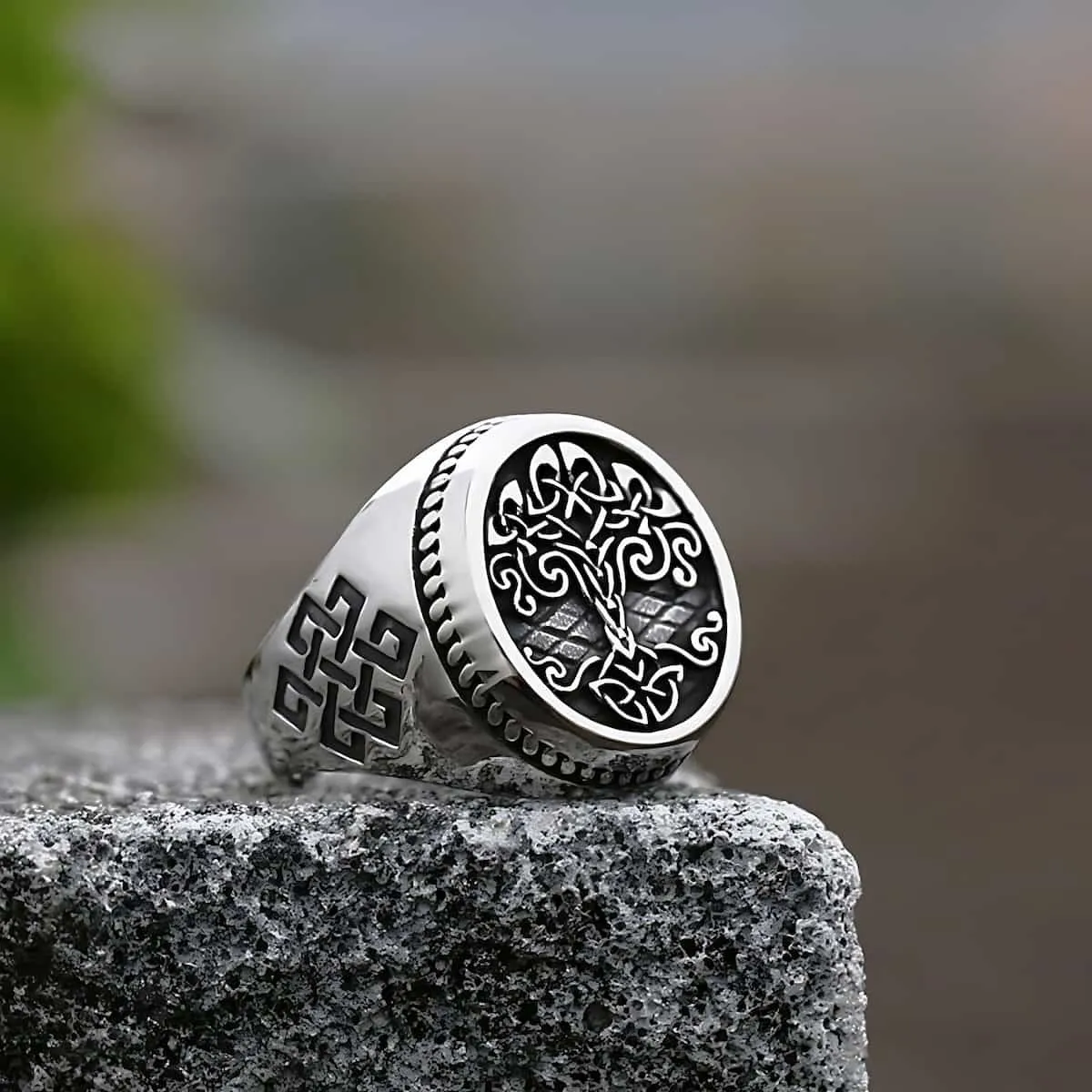 Tree of Life Signet Stainless Steel Ring