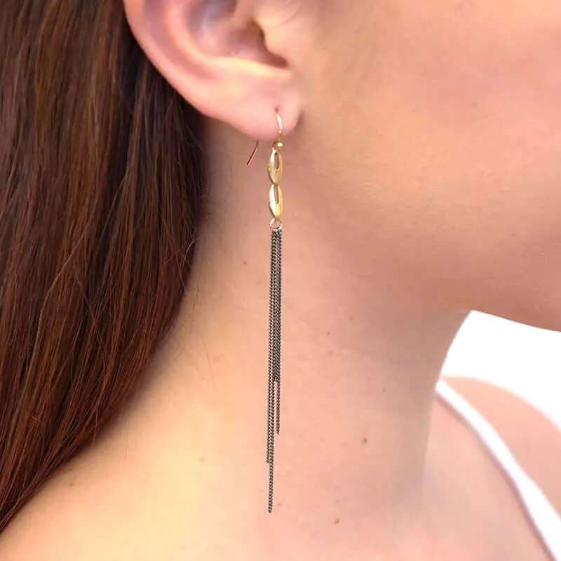 TRINI DARK CHAIN EARRINGS