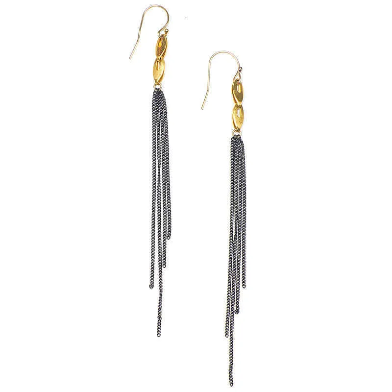 TRINI DARK CHAIN EARRINGS