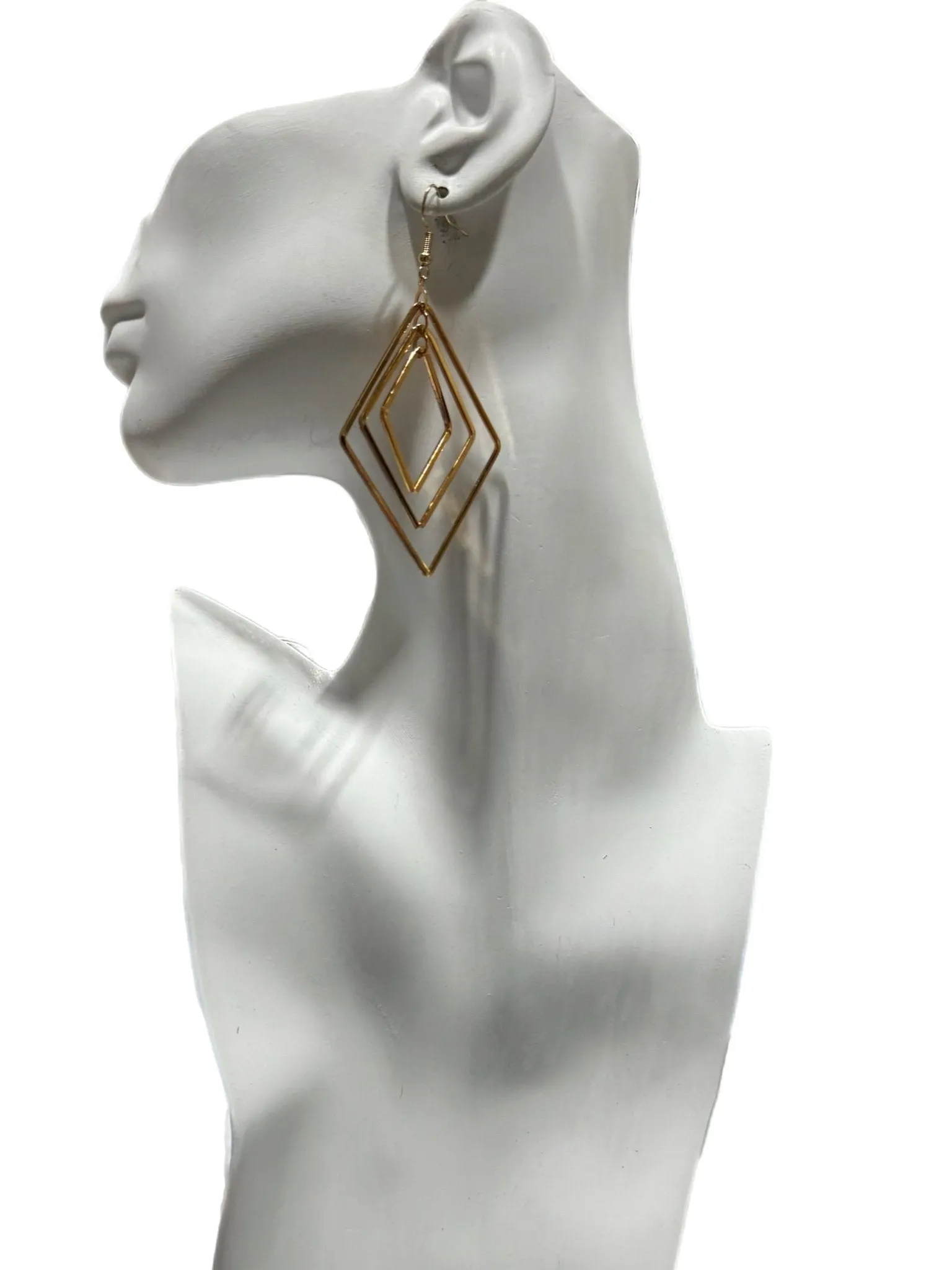 Triple Diamond Dangling Earrings