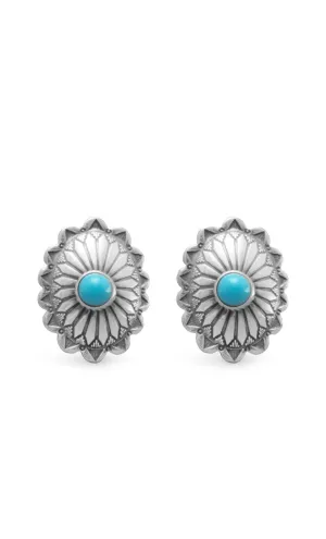 Turquoise Concho Stud Earrings
