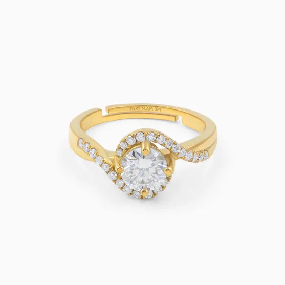 Twisted Solitaire Silver Designer Ring
