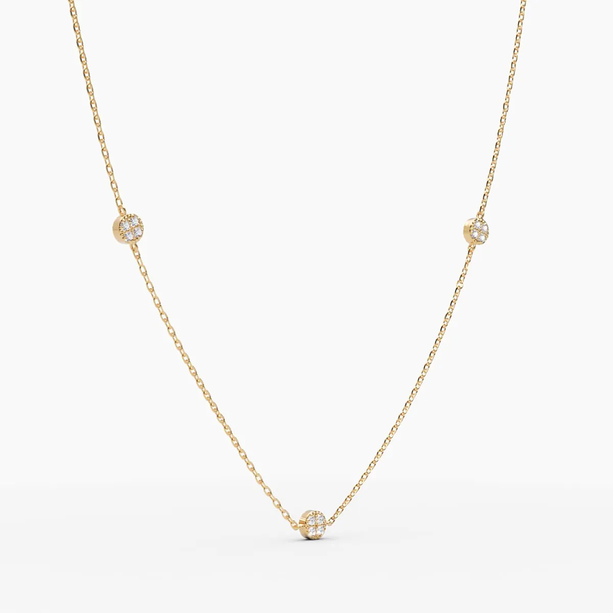 Two-Sided Diamond Disc Necklace