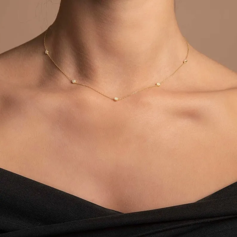 Two-Sided Diamond Disc Necklace