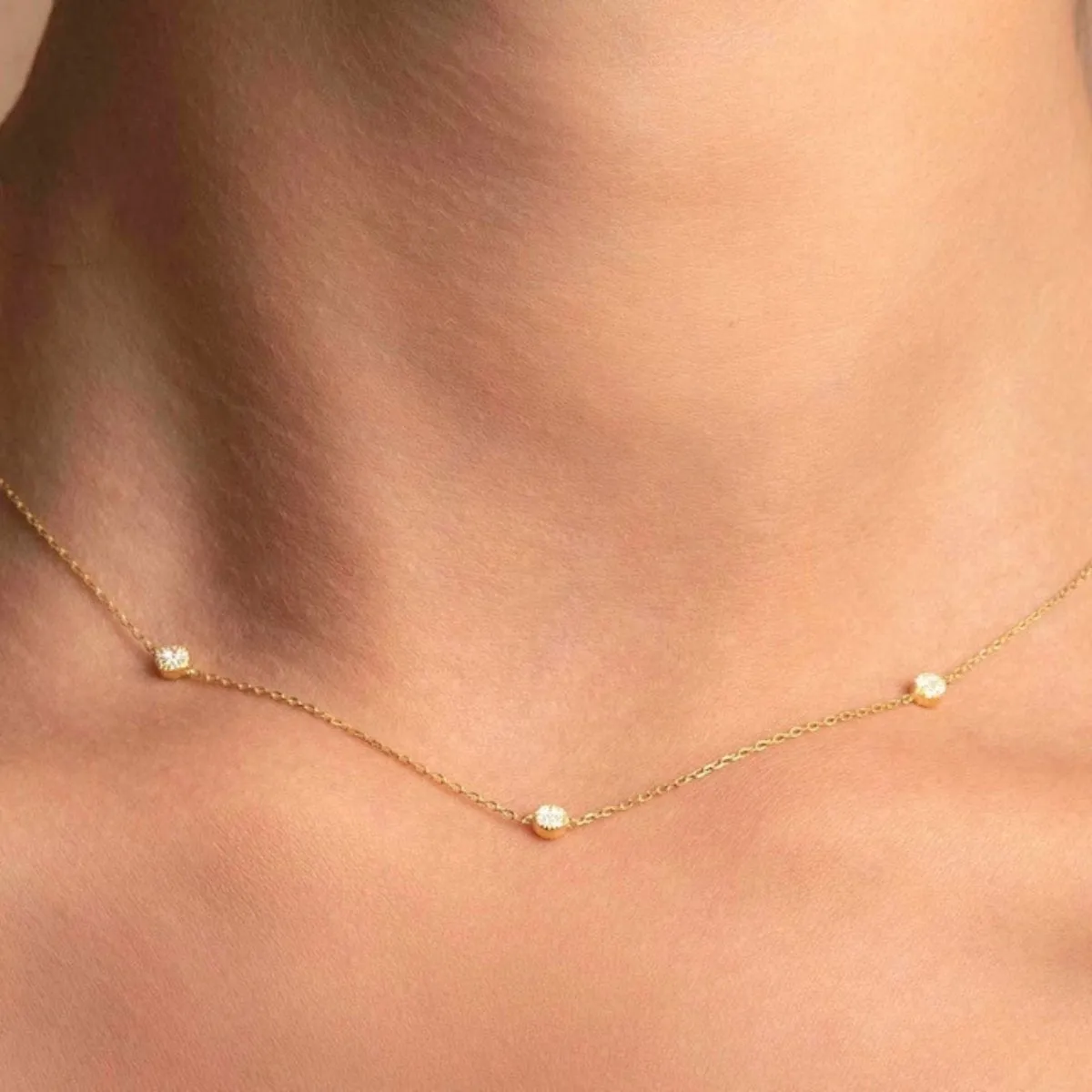 Two-Sided Diamond Disc Necklace