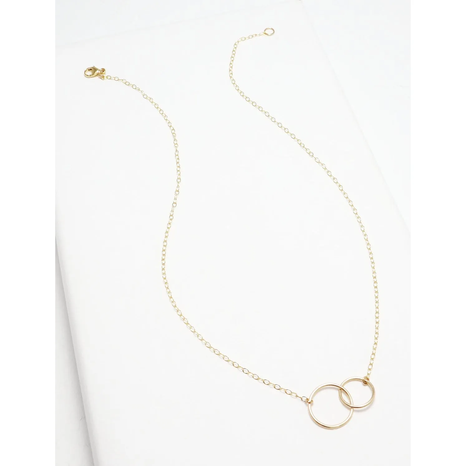 Unity Linked Dainty Circle Gold Necklace