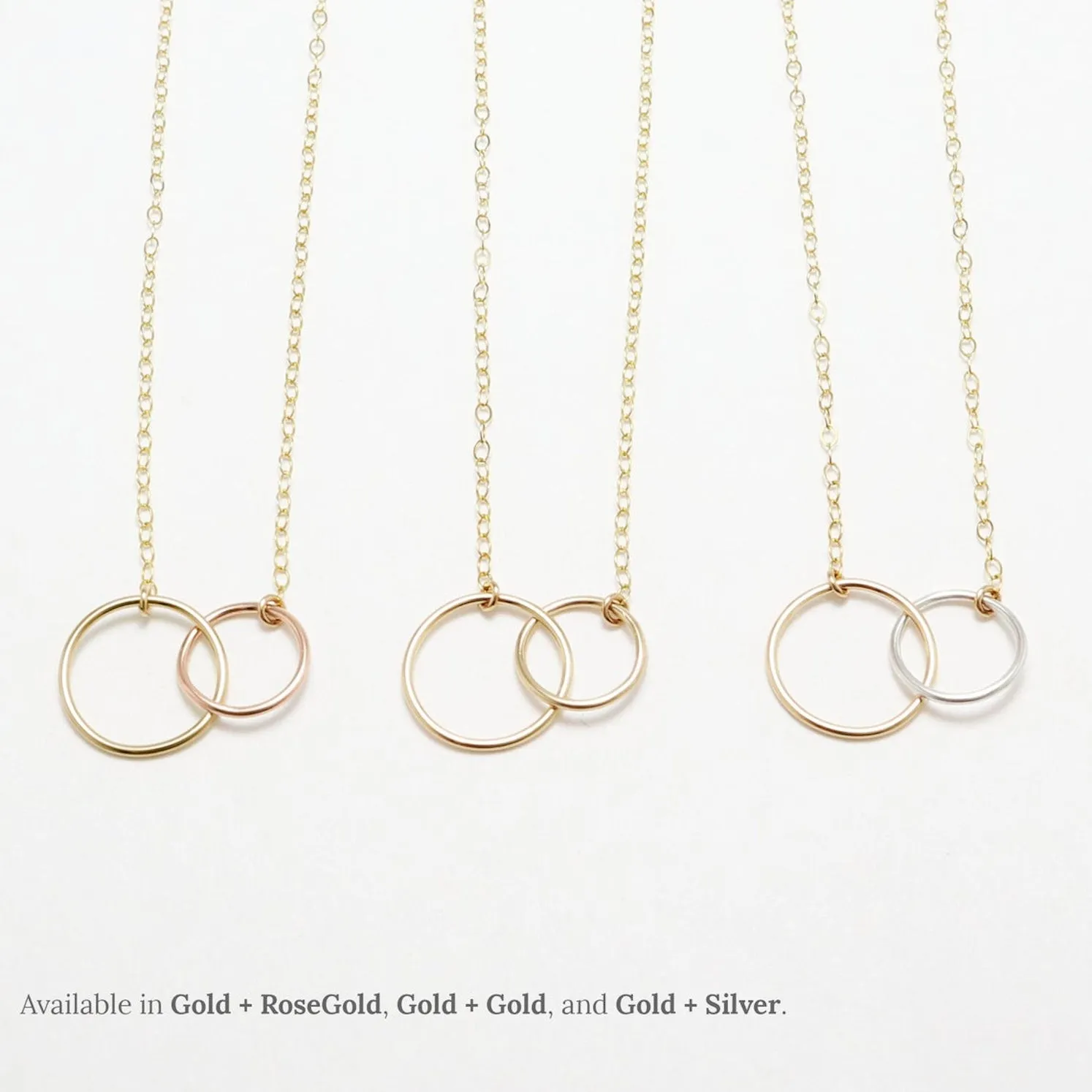 Unity Linked Dainty Circle Gold Necklace