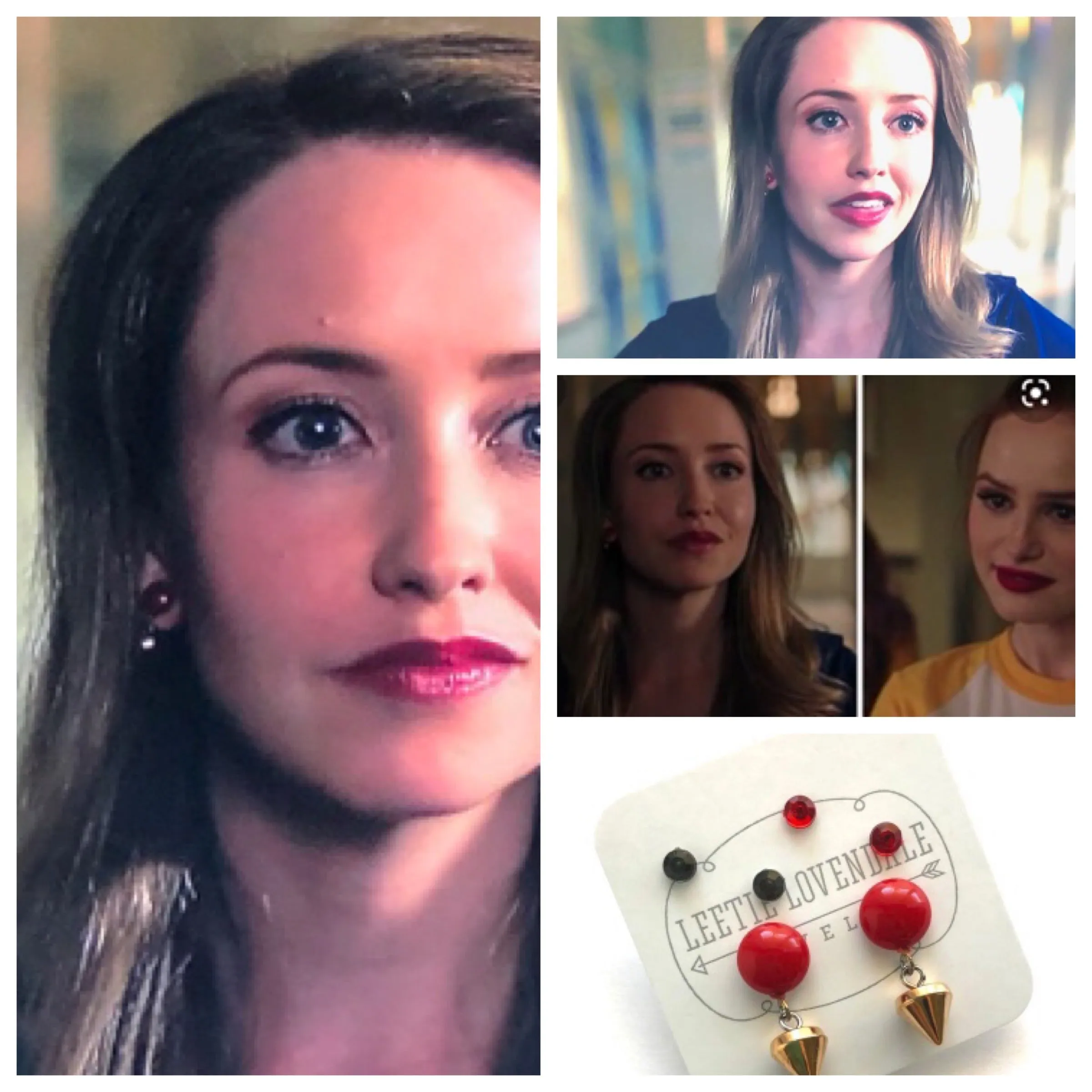 Very Cherry Red & Gold Spike Small Studs Set | As Seen on the CW's Riverdale