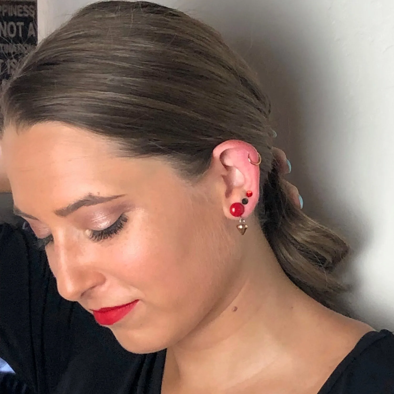 Very Cherry Red & Gold Spike Small Studs Set | As Seen on the CW's Riverdale