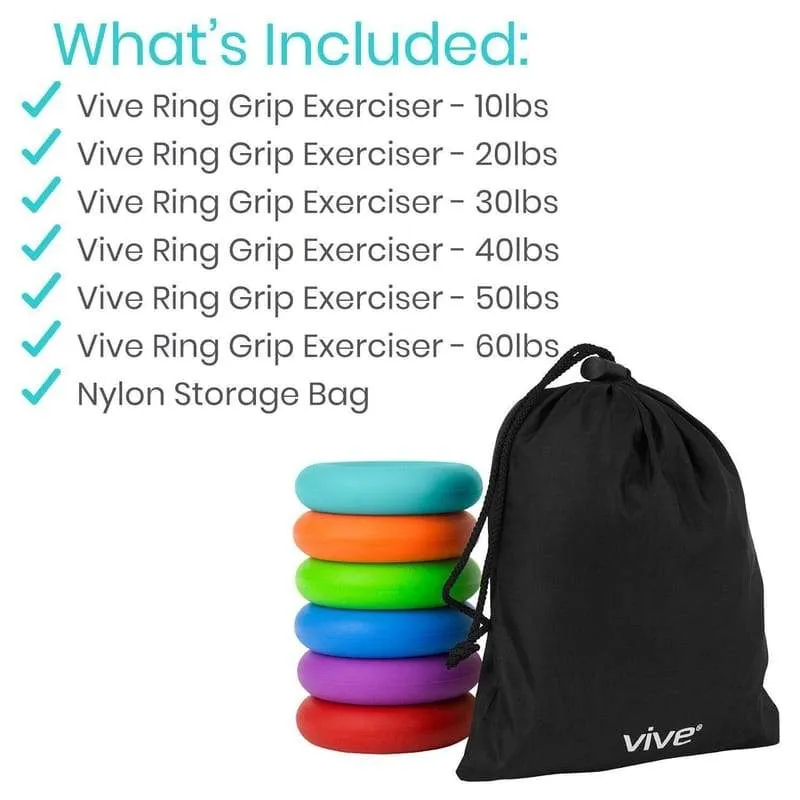 Vive Health Hand Grip Strengthener Rings Grip Exercisers
