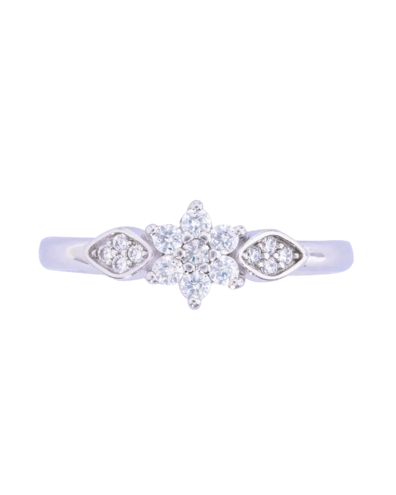 White Radiance Silver Ring