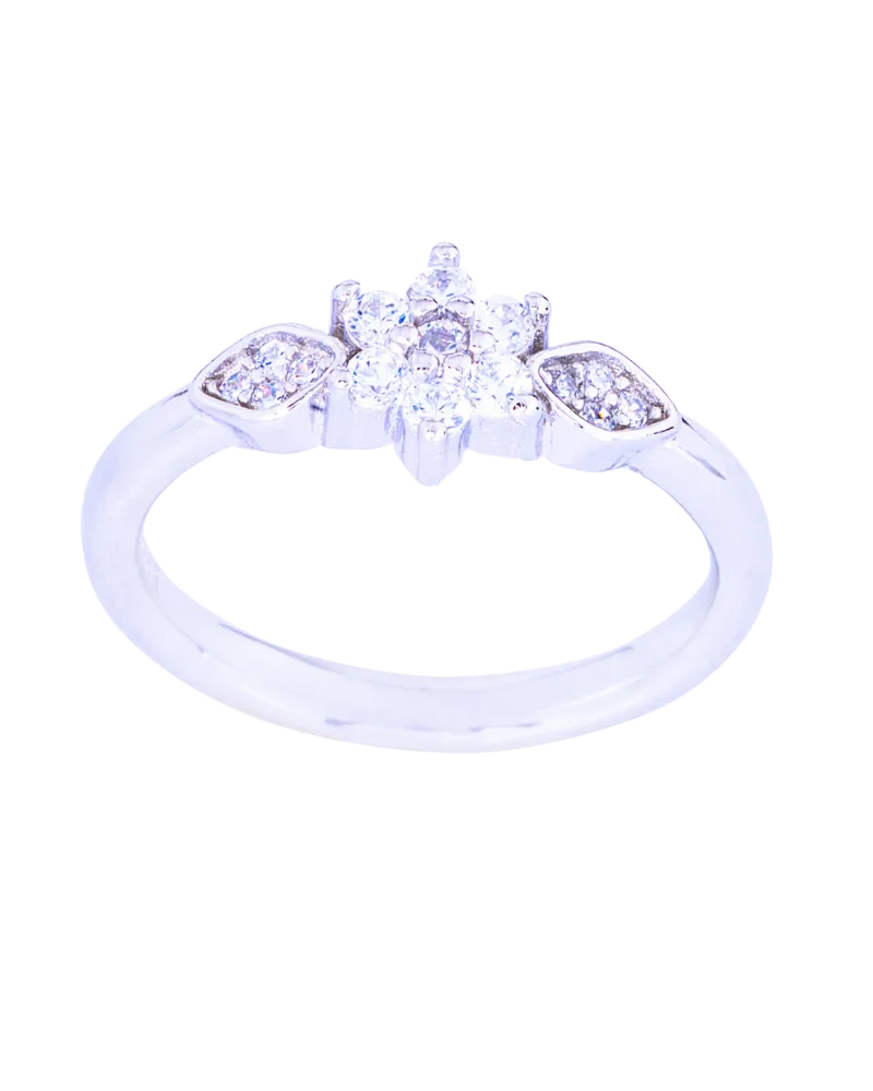 White Radiance Silver Ring