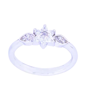 White Radiance Silver Ring