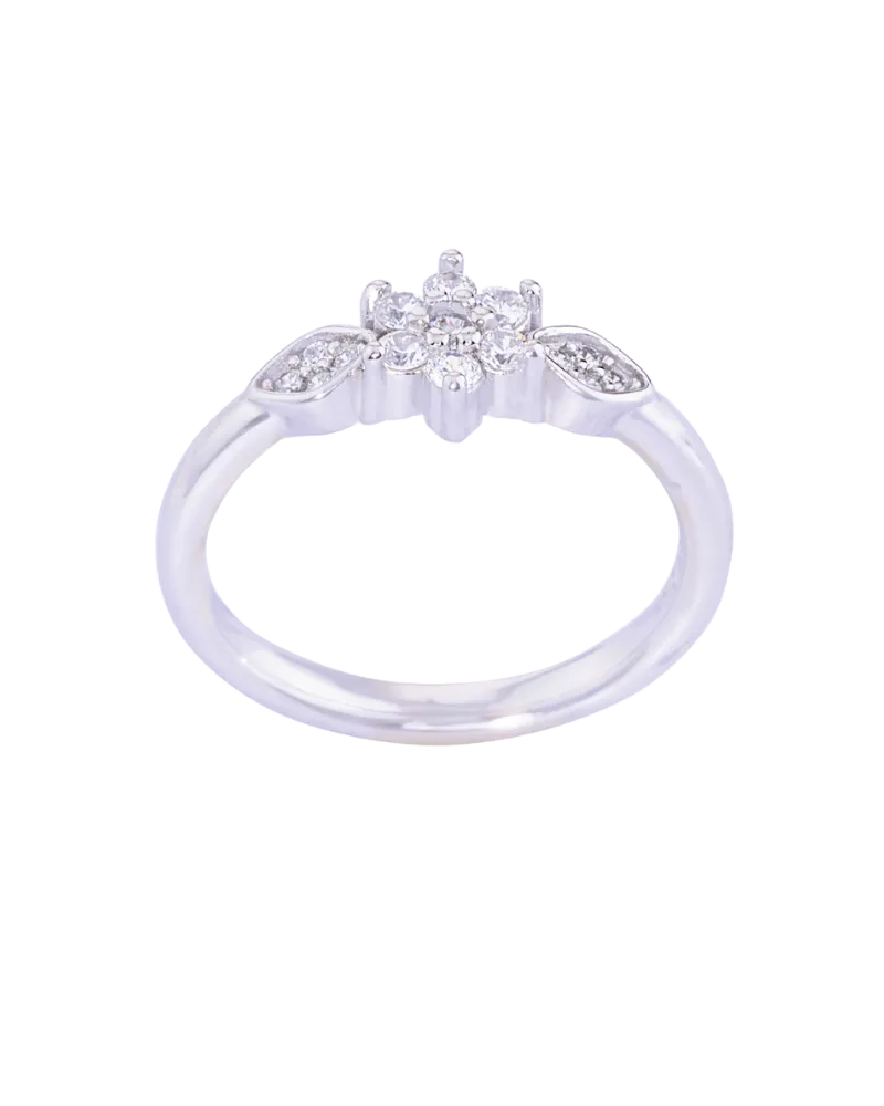 White Radiance Silver Ring