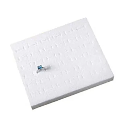 White Velvet Half-Size Ring Foam for 36 Rings