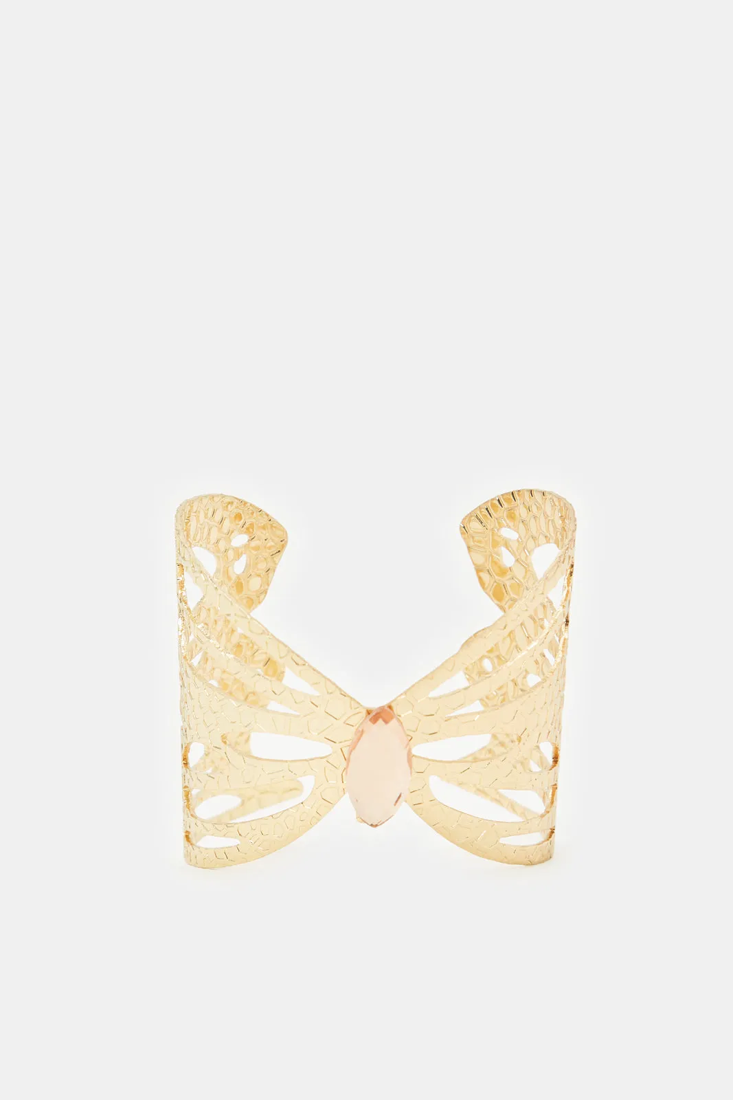 Women Gold Embellished Cuff Bracelet