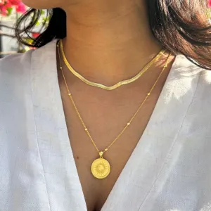 Working Girl's Daily Goto Stylish Layers Necklace Look (Set of 2 Necklaces)