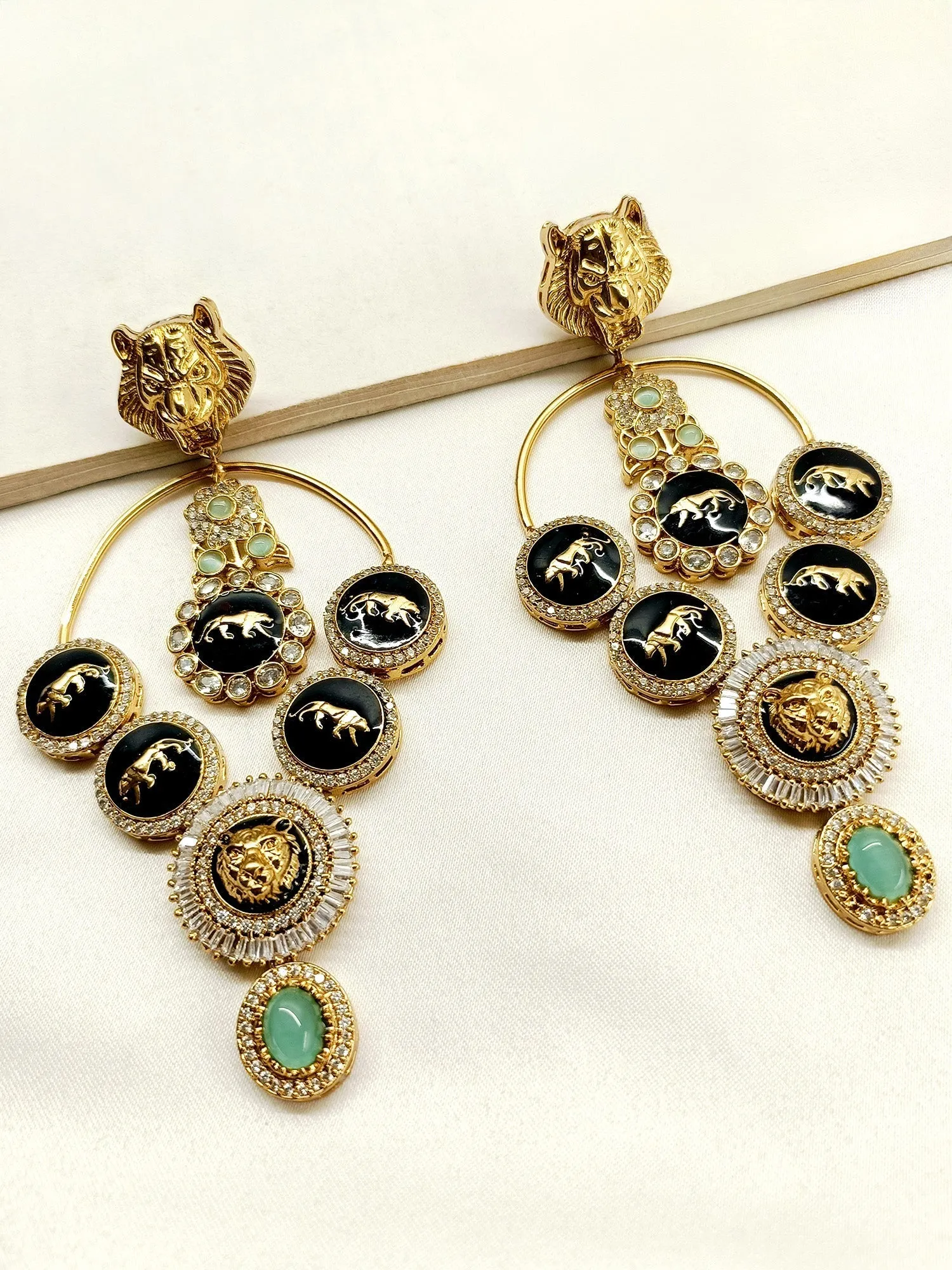Yasmin Mint Green Long Boutique Earrings