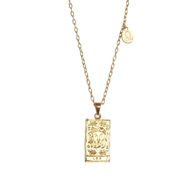 Zodiac Tarot Gold Necklace