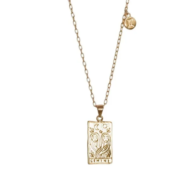 Zodiac Tarot Gold Necklace