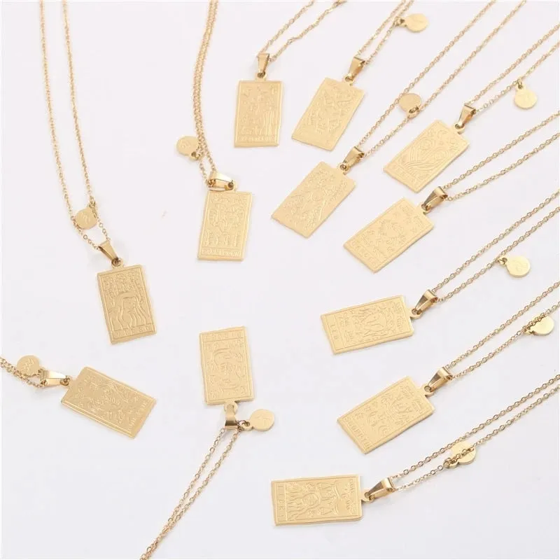 Zodiac Tarot Gold Necklace