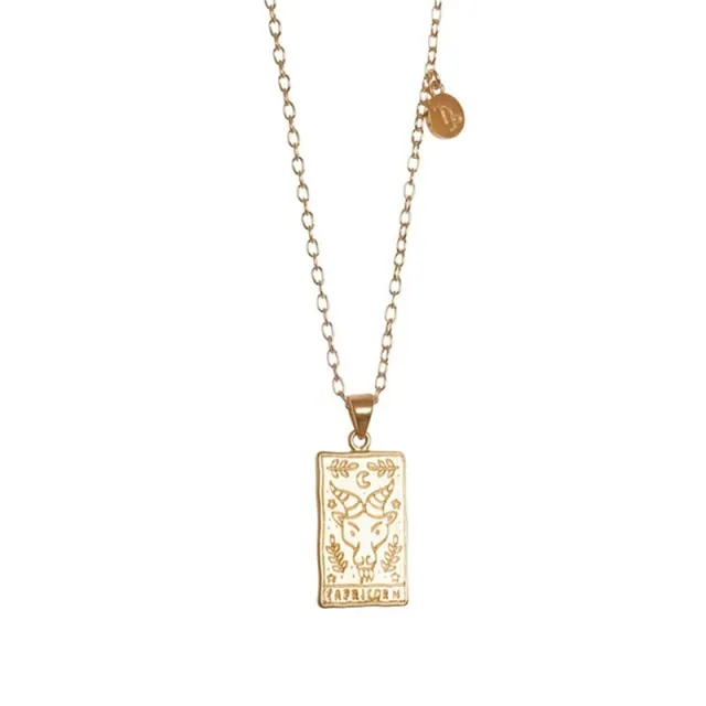 Zodiac Tarot Gold Necklace