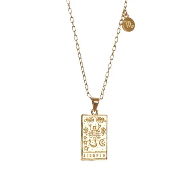 Zodiac Tarot Gold Necklace