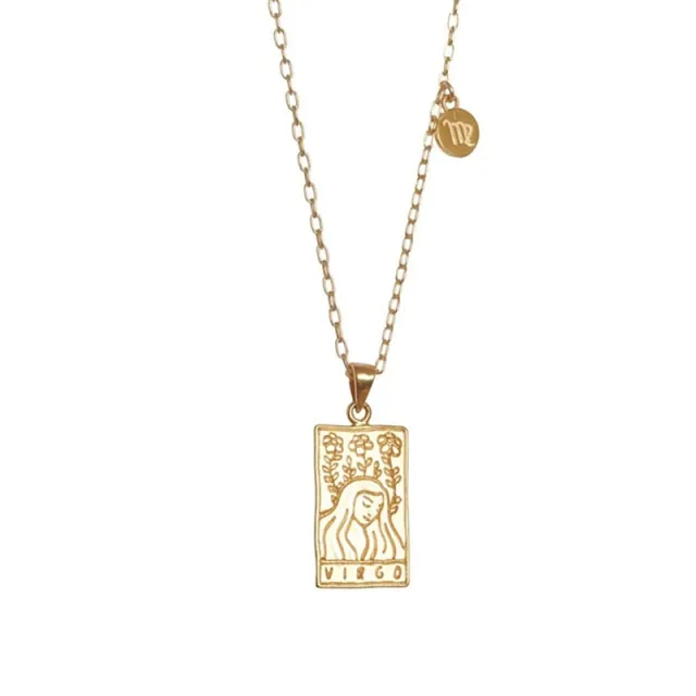 Zodiac Tarot Gold Necklace