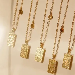 Zodiac Tarot Gold Necklace