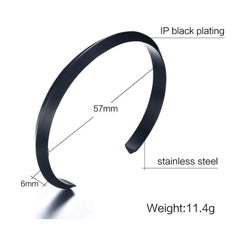 ZORCVENS Women 8mm Width Surface Cuff Bracelet Stainless Steel Bracelet Silver/Gold/Black/Rose Gold Colors