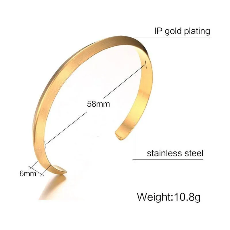 ZORCVENS Women 8mm Width Surface Cuff Bracelet Stainless Steel Bracelet Silver/Gold/Black/Rose Gold Colors