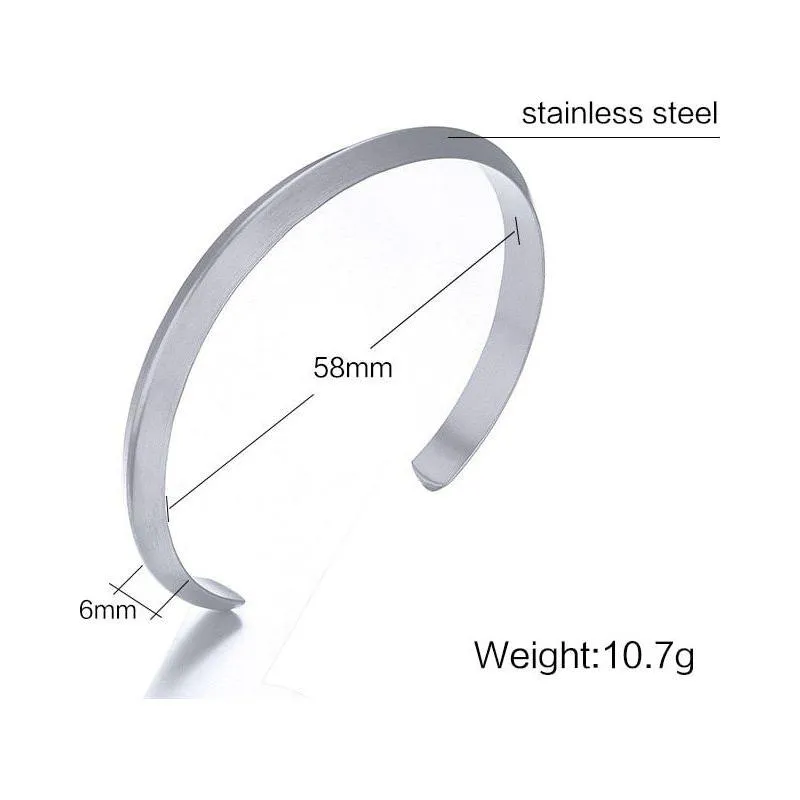 ZORCVENS Women 8mm Width Surface Cuff Bracelet Stainless Steel Bracelet Silver/Gold/Black/Rose Gold Colors