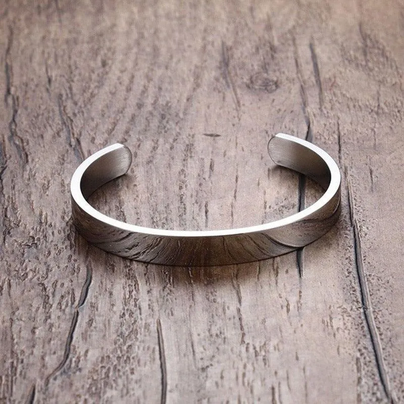 ZORCVENS Women 8mm Width Surface Cuff Bracelet Stainless Steel Bracelet Silver/Gold/Black/Rose Gold Colors