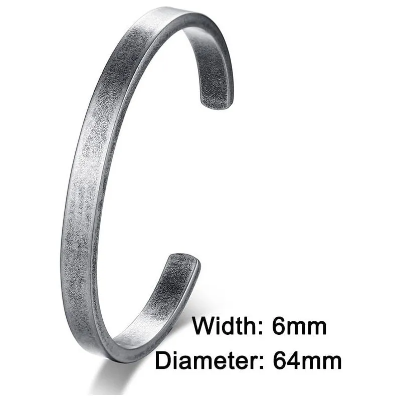 ZORCVENS Women 8mm Width Surface Cuff Bracelet Stainless Steel Bracelet Silver/Gold/Black/Rose Gold Colors